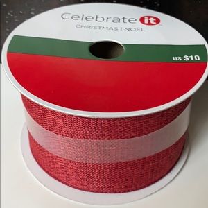 New Christmas Wired Red Ribbon